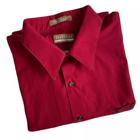 Preowned Van Heusen Fitted Satin Spread-Collar Stain Shield Dress Shirt Men’s XL - Picture 4 of 8